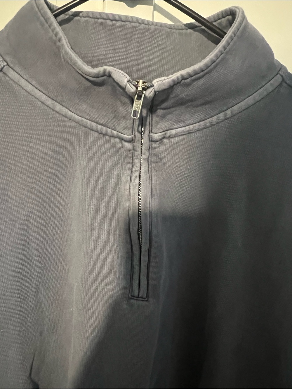 PINK Victoria’s Secret XL Oversized Quarter Zip Sweatshirt Washed Gray Pullover - Picture 7 of 8